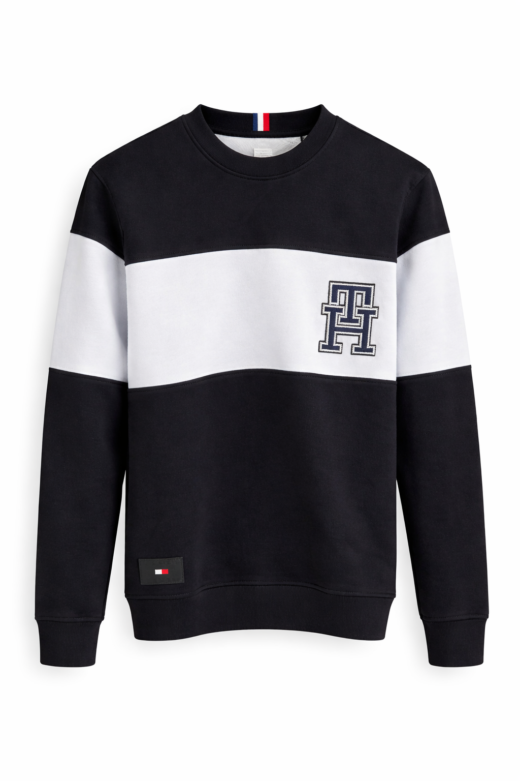 Sweat Col Rond Tommy Hilfiger Noir & Blanc