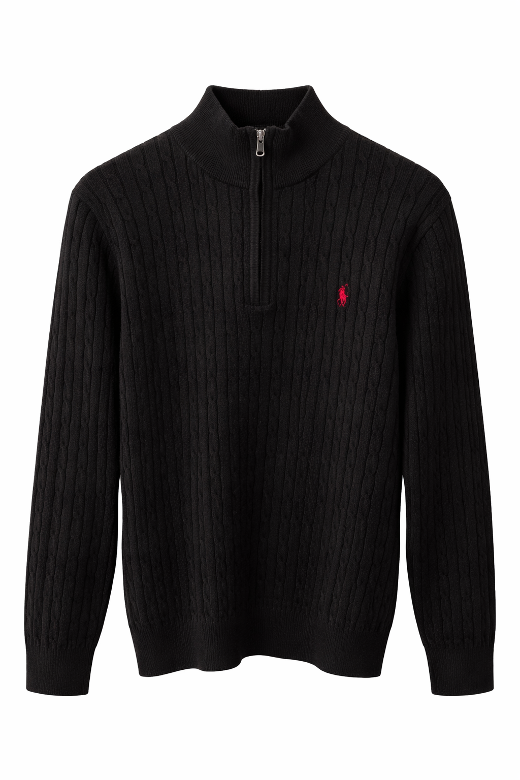 Pull Demi-Zip Ralph Lauren Câblée Noire