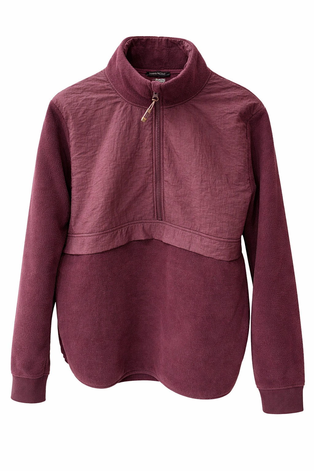 Sweat Demi-Zip Polaire Bordeaux