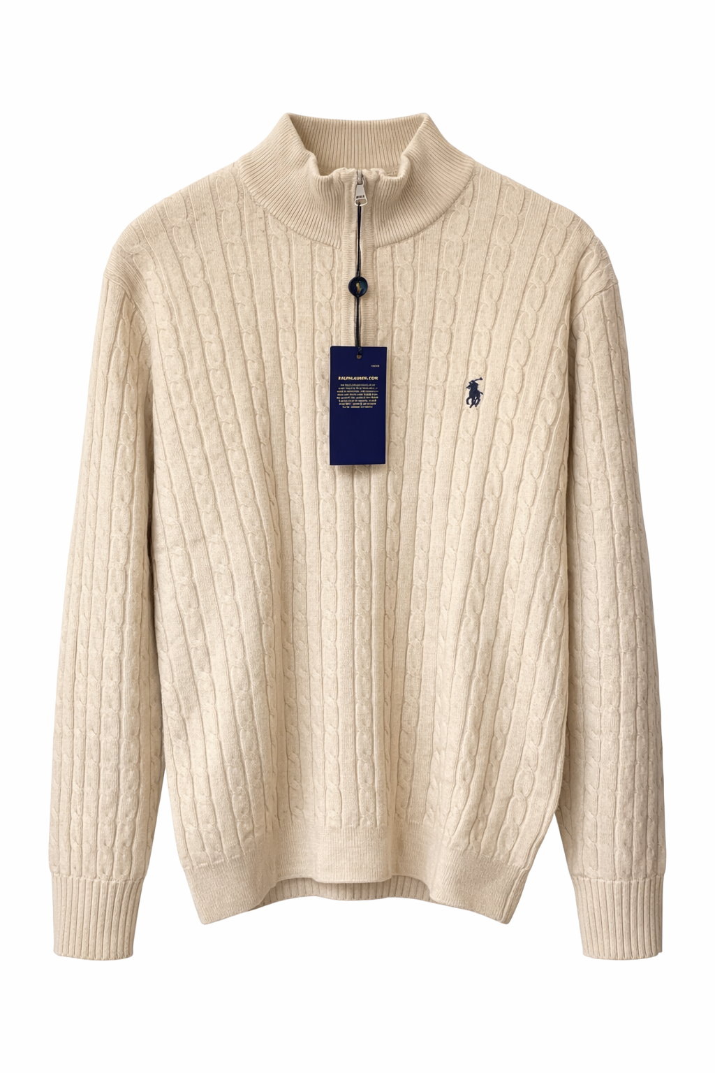 Pull Demi-Zip Ralph Lauren Maille Crème