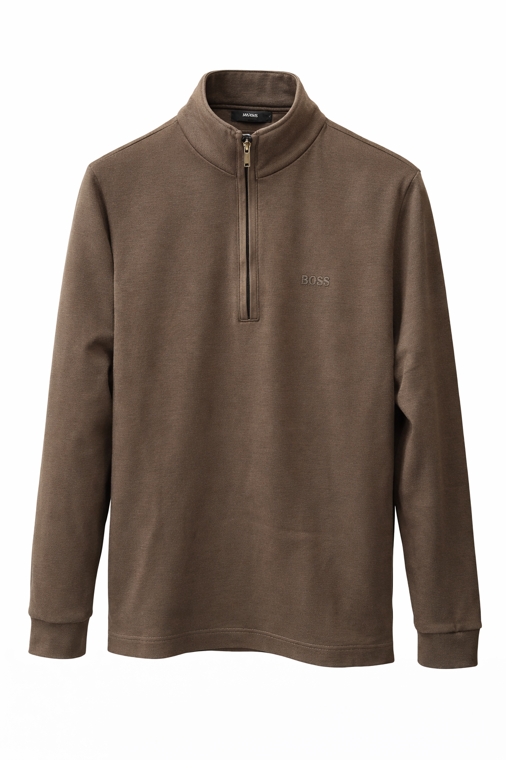 Pull Demi-Zip BOSS Marron Élégance