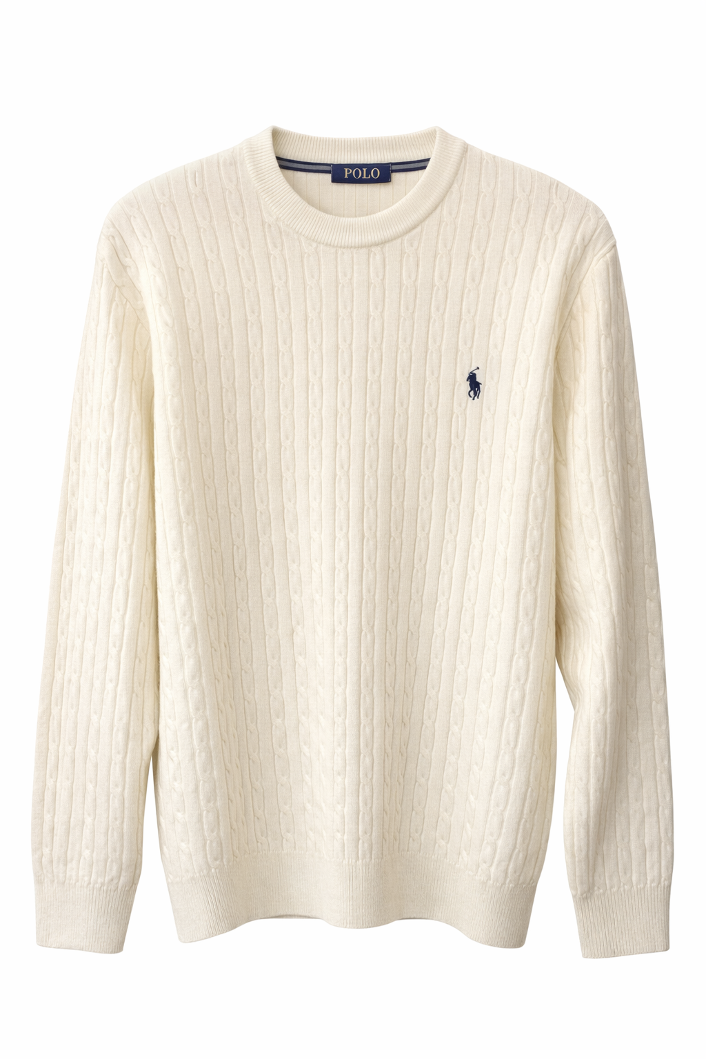 Pull Col Rond Ralph Lauren Crème
