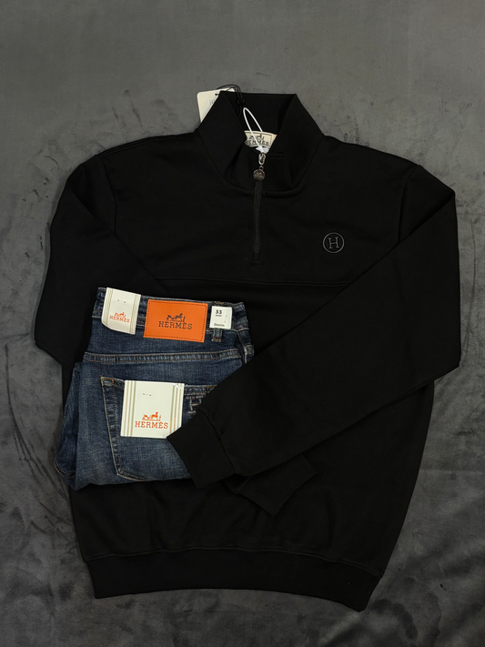 Collection Hermès – Sweat quart-zip & Jeans Authentiques