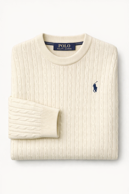 Pull Col Rond Ralph Lauren Crème