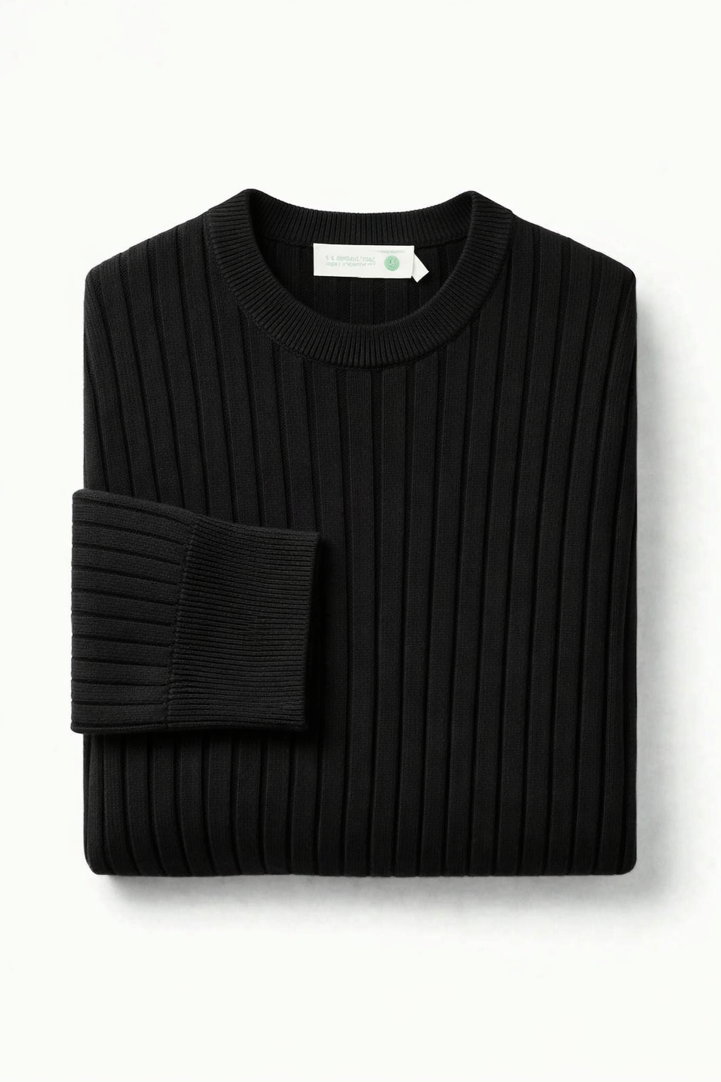 Pull Noir Côtelé Élégance Classique