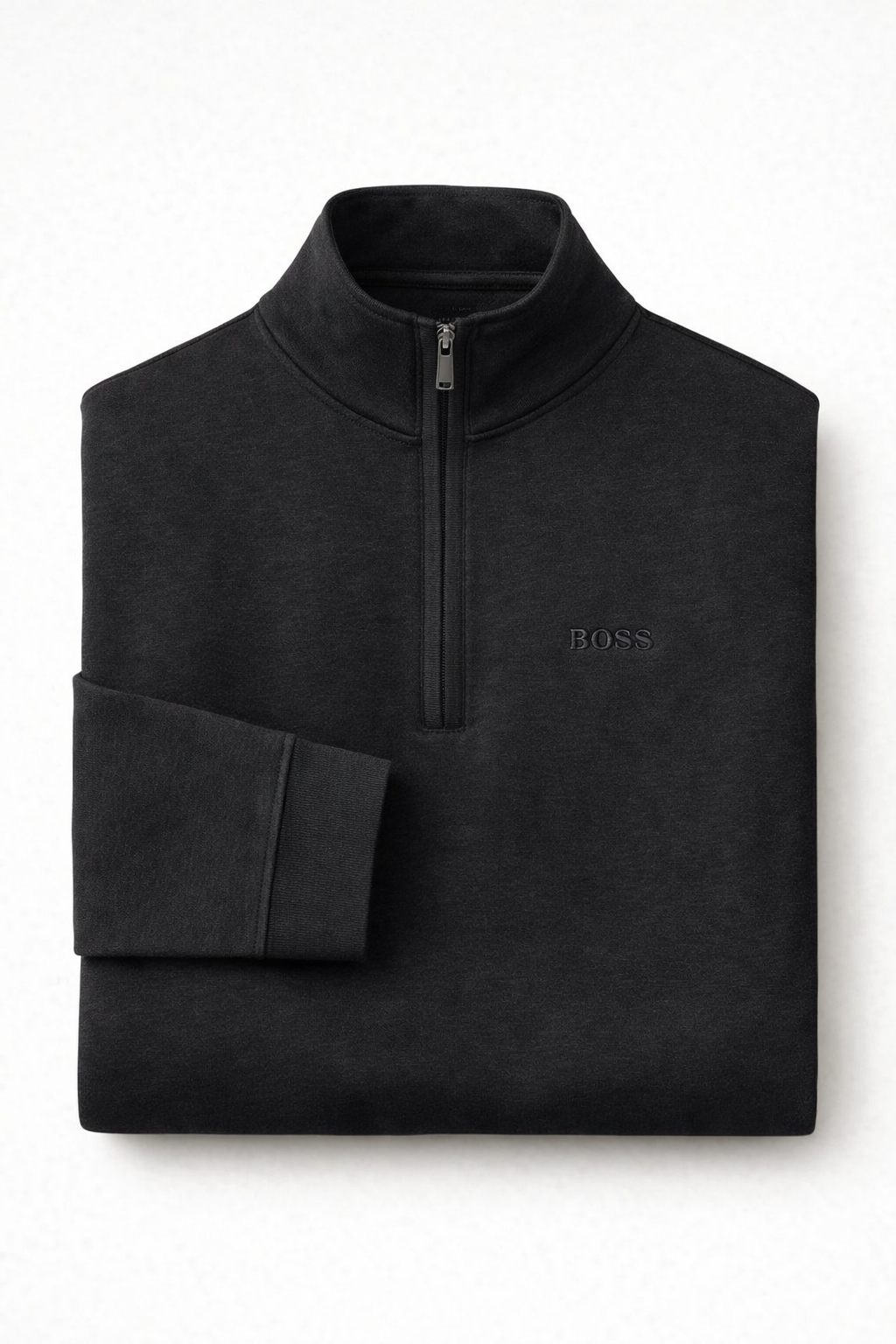 Pull Demi-Zip BOSS Noir Élégance