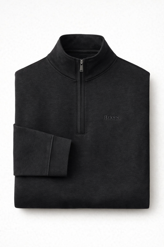 Pull Demi-Zip BOSS Noir Élégance