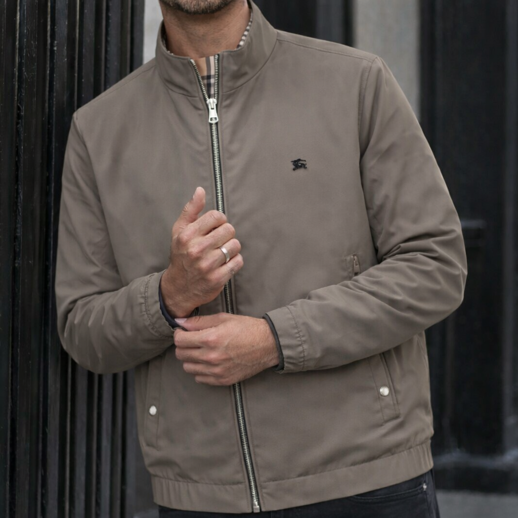 Veste Taupe Homme Style Casual
