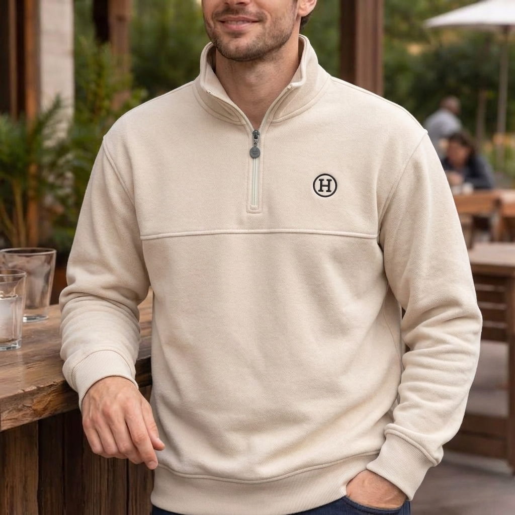 Sweat Demi-Zip Casual Minimaliste