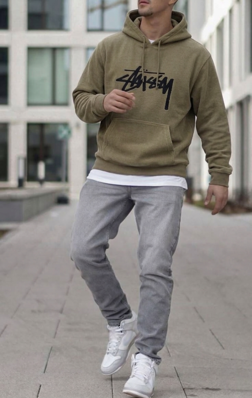 Sweat à Capuche Stüssy Kaki